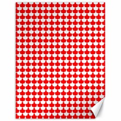 Red And White Scallop Repeat Pattern Canvas 18  X 24   by PaperandFrill