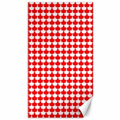 Red And White Scallop Repeat Pattern Canvas 40  X 72   by PaperandFrill