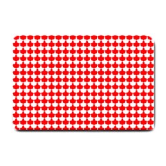 Red And White Scallop Repeat Pattern Small Doormat  by PaperandFrill