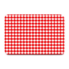 Red And White Scallop Repeat Pattern Plate Mats