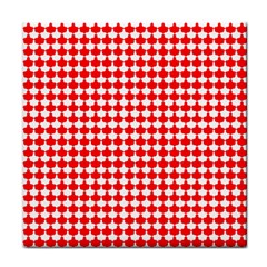 Red And White Scallop Repeat Pattern Face Towel