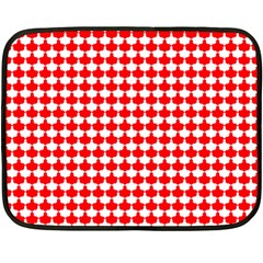 Red And White Scallop Repeat Pattern Double Sided Fleece Blanket (mini) 