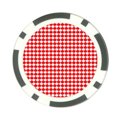 Red And White Scallop Repeat Pattern Poker Chip Card Guards (10 Pack)  by PaperandFrill