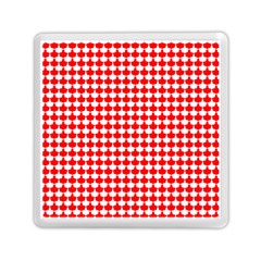 Red And White Scallop Repeat Pattern Memory Card Reader (square) 