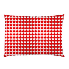 Red And White Scallop Repeat Pattern Pillow Cases (two Sides) by PaperandFrill