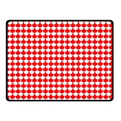 Red And White Scallop Repeat Pattern Double Sided Fleece Blanket (small)  by PaperandFrill