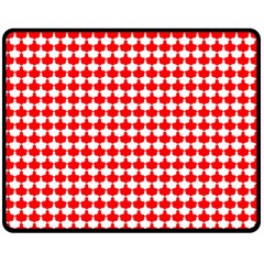 Red And White Scallop Repeat Pattern Double Sided Fleece Blanket (medium) 