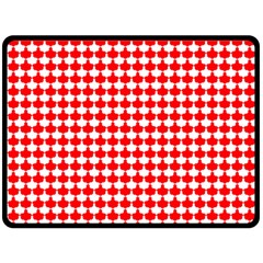 Red And White Scallop Repeat Pattern Double Sided Fleece Blanket (large) 