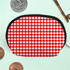 Red And White Scallop Repeat Pattern Accessory Pouches (medium) 