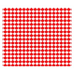 Red And White Scallop Repeat Pattern Double Sided Flano Blanket (small) 