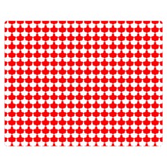 Red And White Scallop Repeat Pattern Double Sided Flano Blanket (medium) 