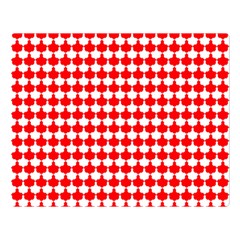 Red And White Scallop Repeat Pattern Double Sided Flano Blanket (large) 