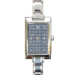 Navy And White Scallop Repeat Pattern Rectangle Italian Charm Watches Front