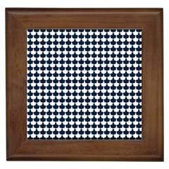 Navy And White Scallop Repeat Pattern Framed Tiles