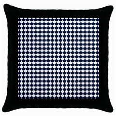 Navy And White Scallop Repeat Pattern Throw Pillow Cases (black) by PaperandFrill