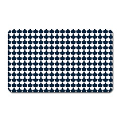 Navy And White Scallop Repeat Pattern Magnet (rectangular)