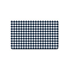 Navy And White Scallop Repeat Pattern Magnet (name Card) by PaperandFrill