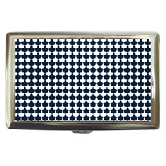 Navy And White Scallop Repeat Pattern Cigarette Money Cases