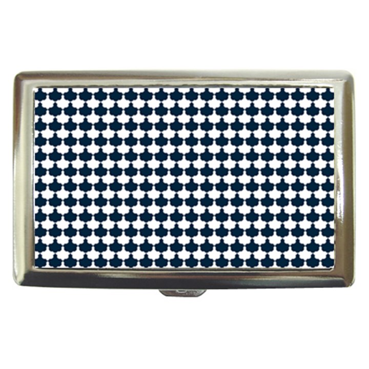 Navy And White Scallop Repeat Pattern Cigarette Money Cases