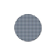 Navy And White Scallop Repeat Pattern Golf Ball Marker by PaperandFrill