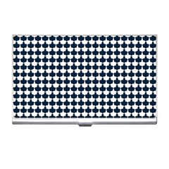 Navy And White Scallop Repeat Pattern Business Card Holders by PaperandFrill