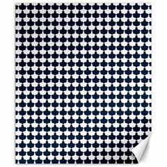 Navy And White Scallop Repeat Pattern Canvas 20  X 24  