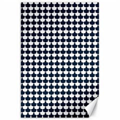 Navy And White Scallop Repeat Pattern Canvas 20  X 30  