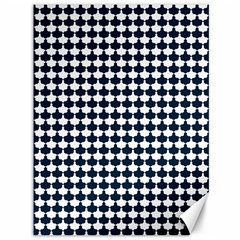 Navy And White Scallop Repeat Pattern Canvas 36  X 48  