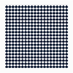 Navy And White Scallop Repeat Pattern Medium Glasses Cloth