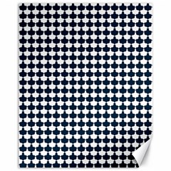 Navy And White Scallop Repeat Pattern Canvas 11  X 14   by PaperandFrill