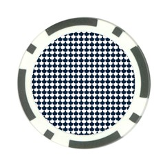 Navy And White Scallop Repeat Pattern Poker Chip Card Guards by PaperandFrill