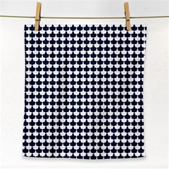 Navy And White Scallop Repeat Pattern Face Towel by PaperandFrill