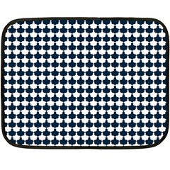 Navy And White Scallop Repeat Pattern Fleece Blanket (mini)