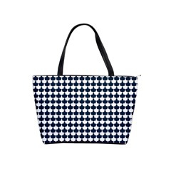 Navy And White Scallop Repeat Pattern Shoulder Handbags by PaperandFrill