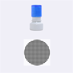 Navy And White Scallop Repeat Pattern Rubber Round Stamps (small)