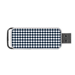 Navy And White Scallop Repeat Pattern Portable Usb Flash (two Sides)