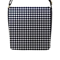 Navy And White Scallop Repeat Pattern Flap Messenger Bag (l)  by PaperandFrill