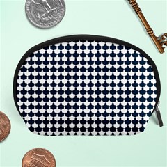 Navy And White Scallop Repeat Pattern Accessory Pouches (large) 