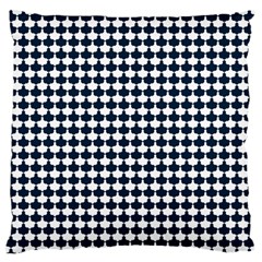 Navy And White Scallop Repeat Pattern Standard Flano Cushion Cases (one Side) 