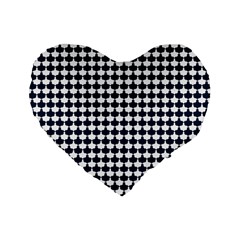 Navy And White Scallop Repeat Pattern Standard 16  Premium Flano Heart Shape Cushions