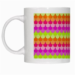 Scallop Pattern Repeat In ‘la’ Bright Colors White Mugs by PaperandFrill