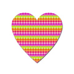 Scallop Pattern Repeat In ‘la’ Bright Colors Heart Magnet by PaperandFrill