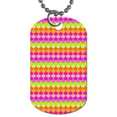 Scallop Pattern Repeat In ‘la’ Bright Colors Dog Tag (two Sides) by PaperandFrill