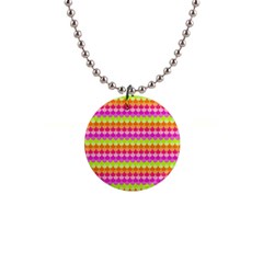 Scallop Pattern Repeat In ‘la’ Bright Colors Button Necklaces by PaperandFrill