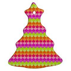 Scallop Pattern Repeat In ‘la’ Bright Colors Ornament (christmas Tree) by PaperandFrill