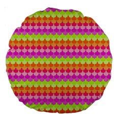 Scallop Pattern Repeat In ‘la’ Bright Colors Large 18  Premium Round Cushions by PaperandFrill