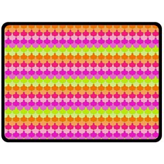 Scallop Pattern Repeat In ‘la’ Bright Colors Double Sided Fleece Blanket (large) 