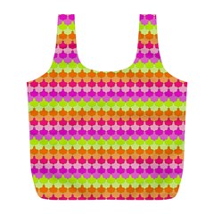 Scallop Pattern Repeat In ‘la’ Bright Colors Full Print Recycle Bags (l) 