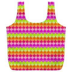 Scallop Pattern Repeat In ‘la’ Bright Colors Full Print Recycle Bags (l) 