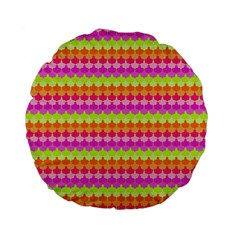 Scallop Pattern Repeat In ‘la’ Bright Colors Standard 15  Premium Flano Round Cushions